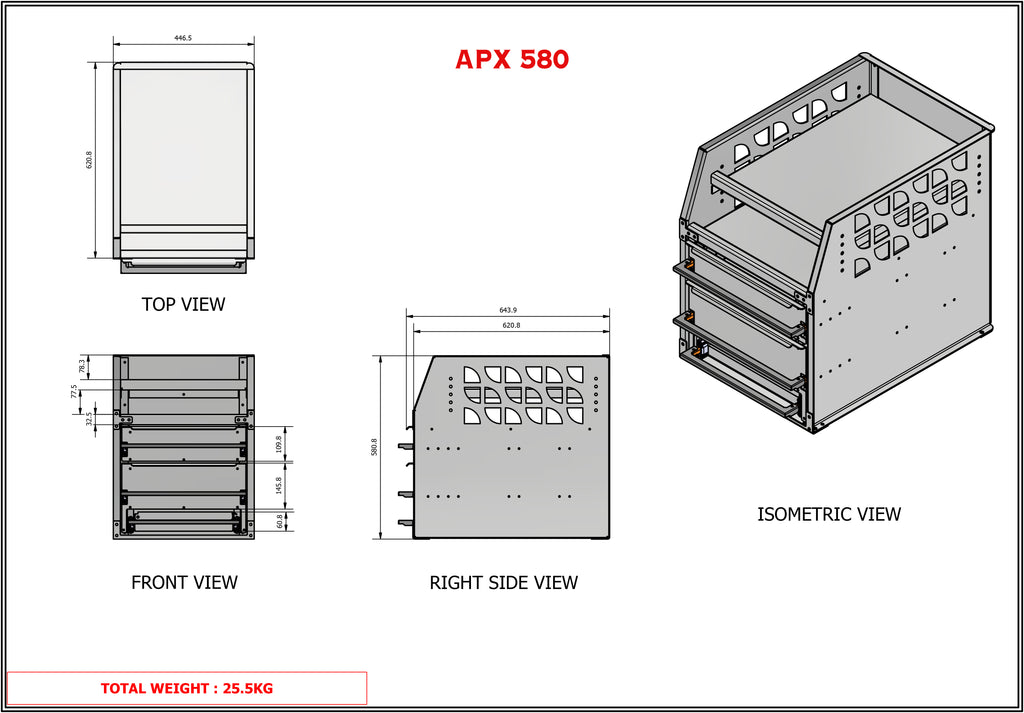 APX 4 Tier Bench, Drawer & Shelving Unit