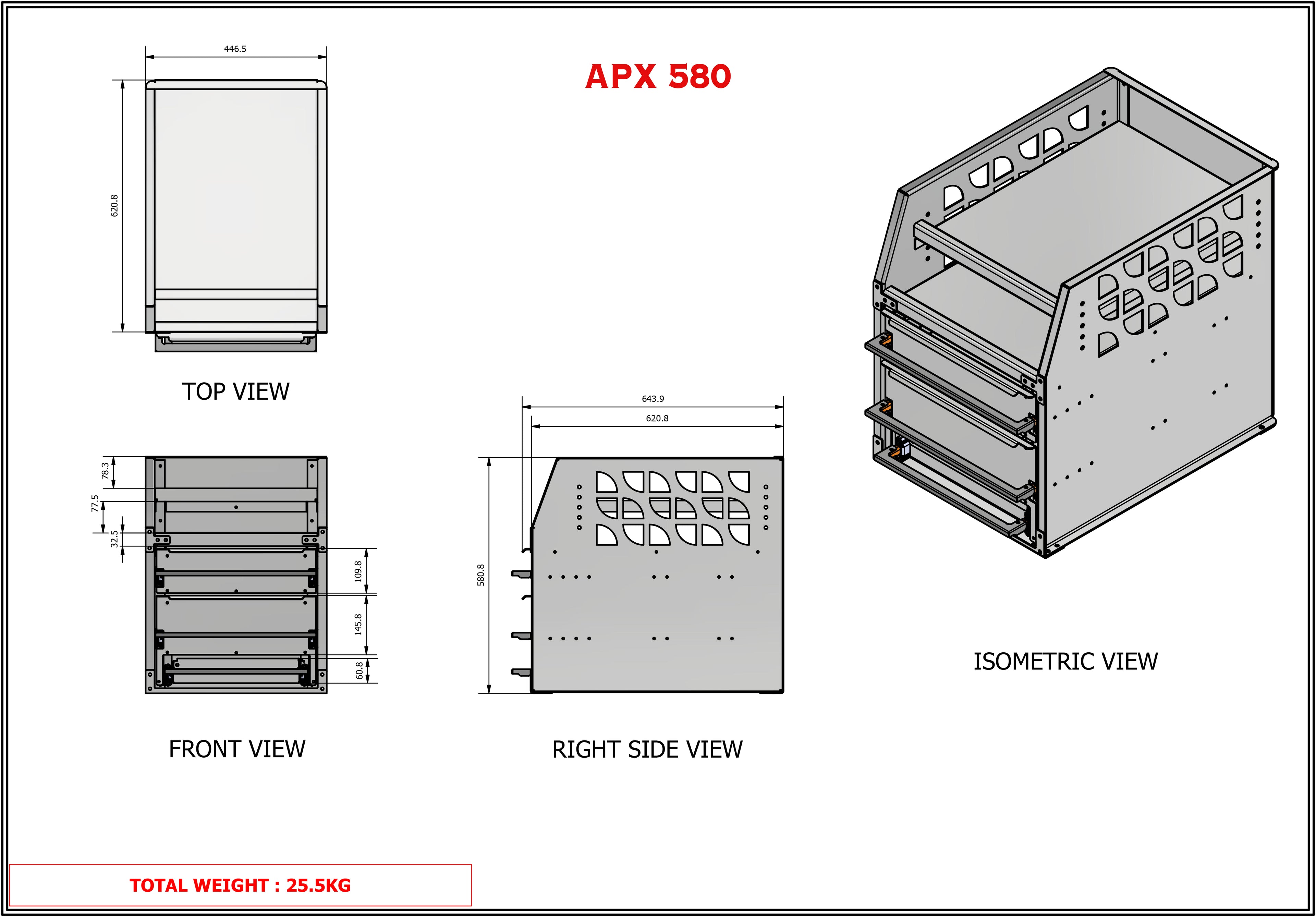 APX 4 Tier Bench, Drawer & Shelving Unit