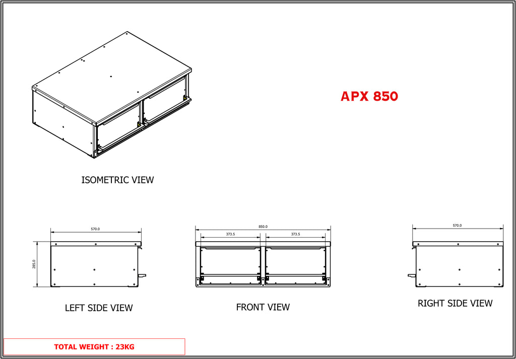 APX Twin Side by Side Canopy Internal Drawer Unit