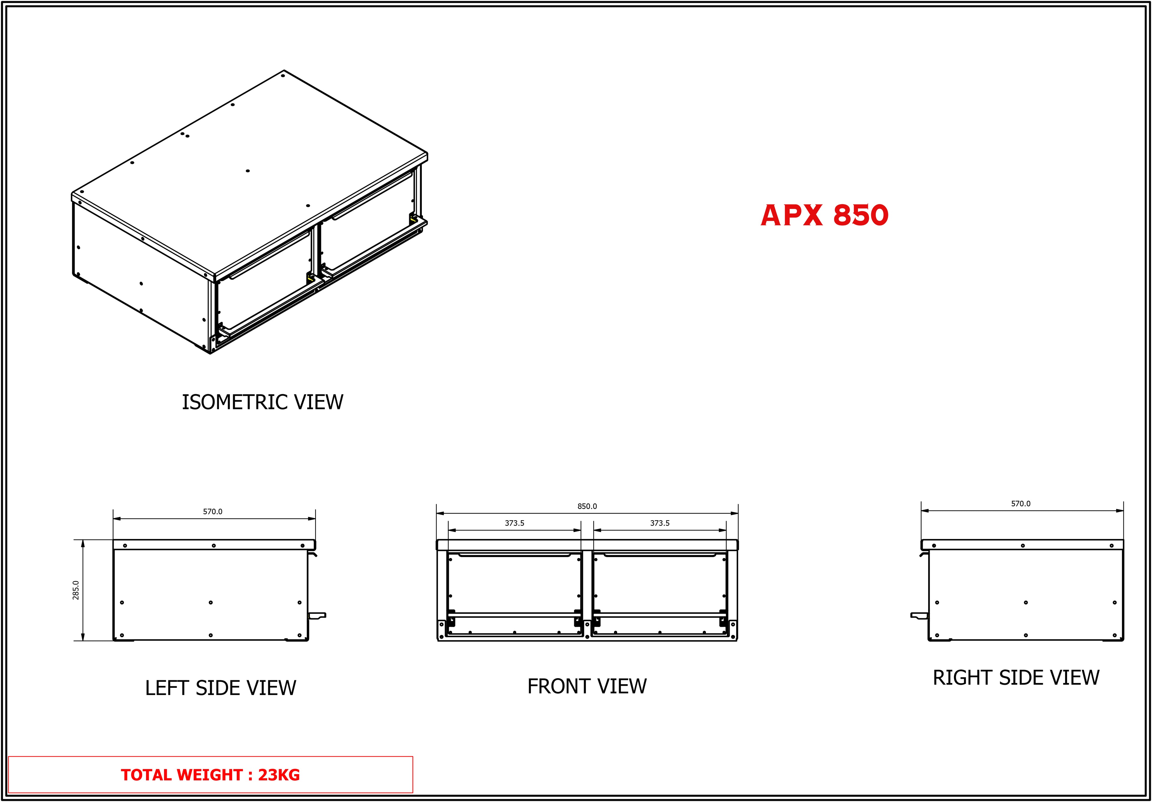 APX Twin Side by Side Canopy Internal Drawer Unit