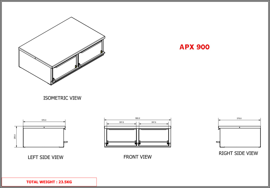 APX Twin Side by Side Canopy Internal Drawer Unit