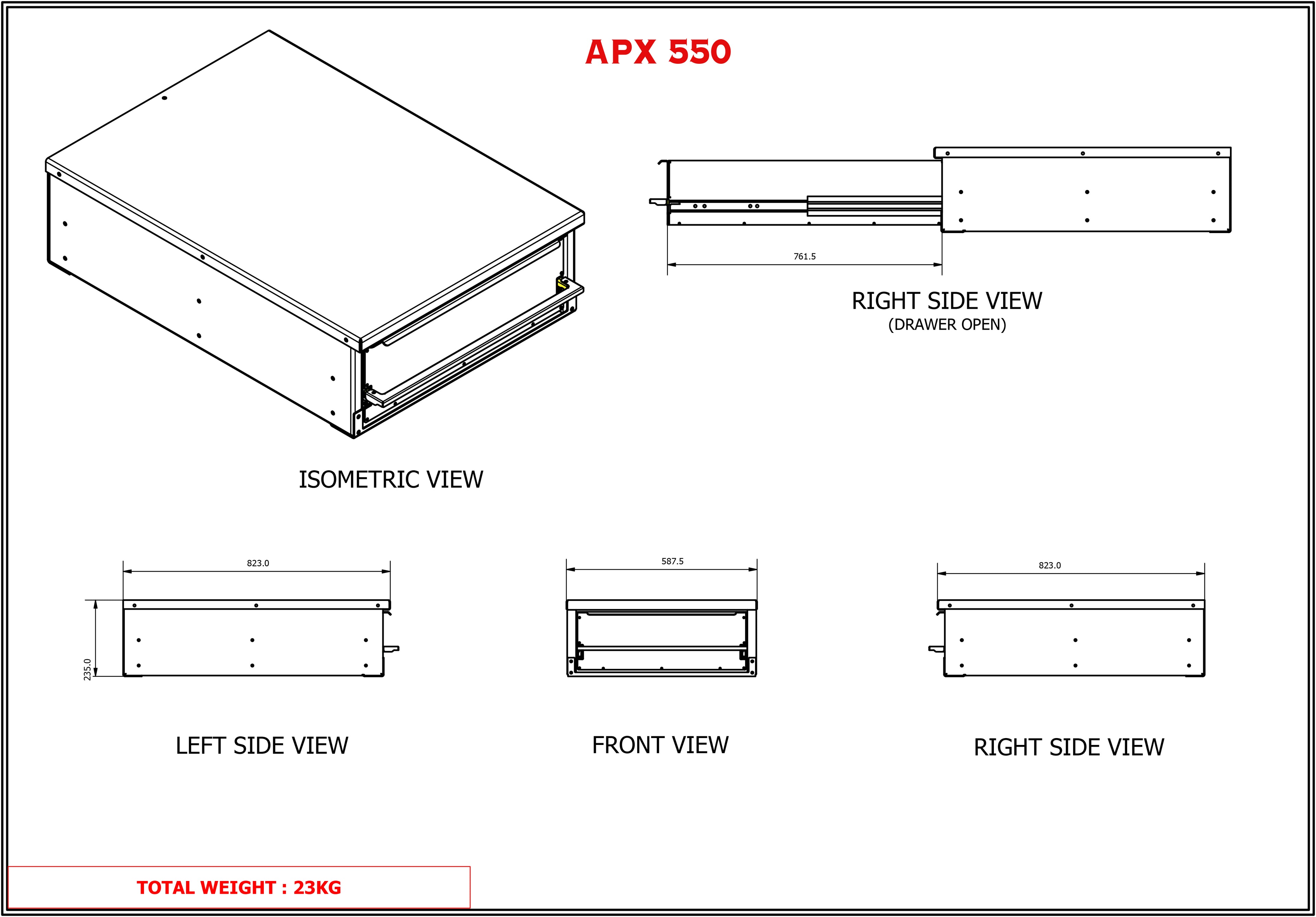 APX Single Canopy Internal Drawer Unit