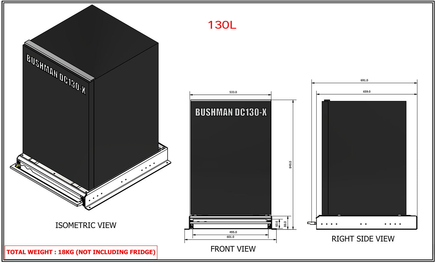 APX Under Fridge Pull Out Bench